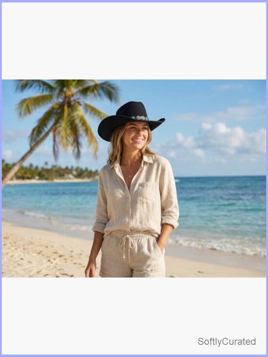 Shapable Wide Brim Felt Cowboy Hat with 2 Bands for Party/Festival main image 6
